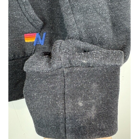 Aviator Nation Charcoal Hoodie with Pink and Blue Stripes - Picture 6 of 9